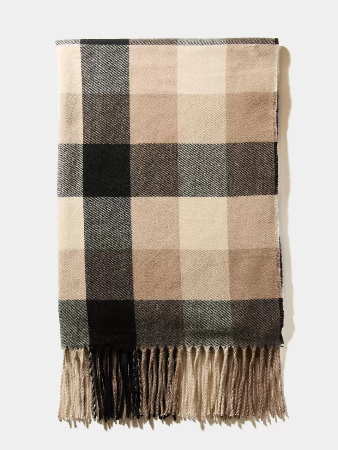 Suzy Shier Hats & Scarves & Gloves*Checkered Fringe Scarf