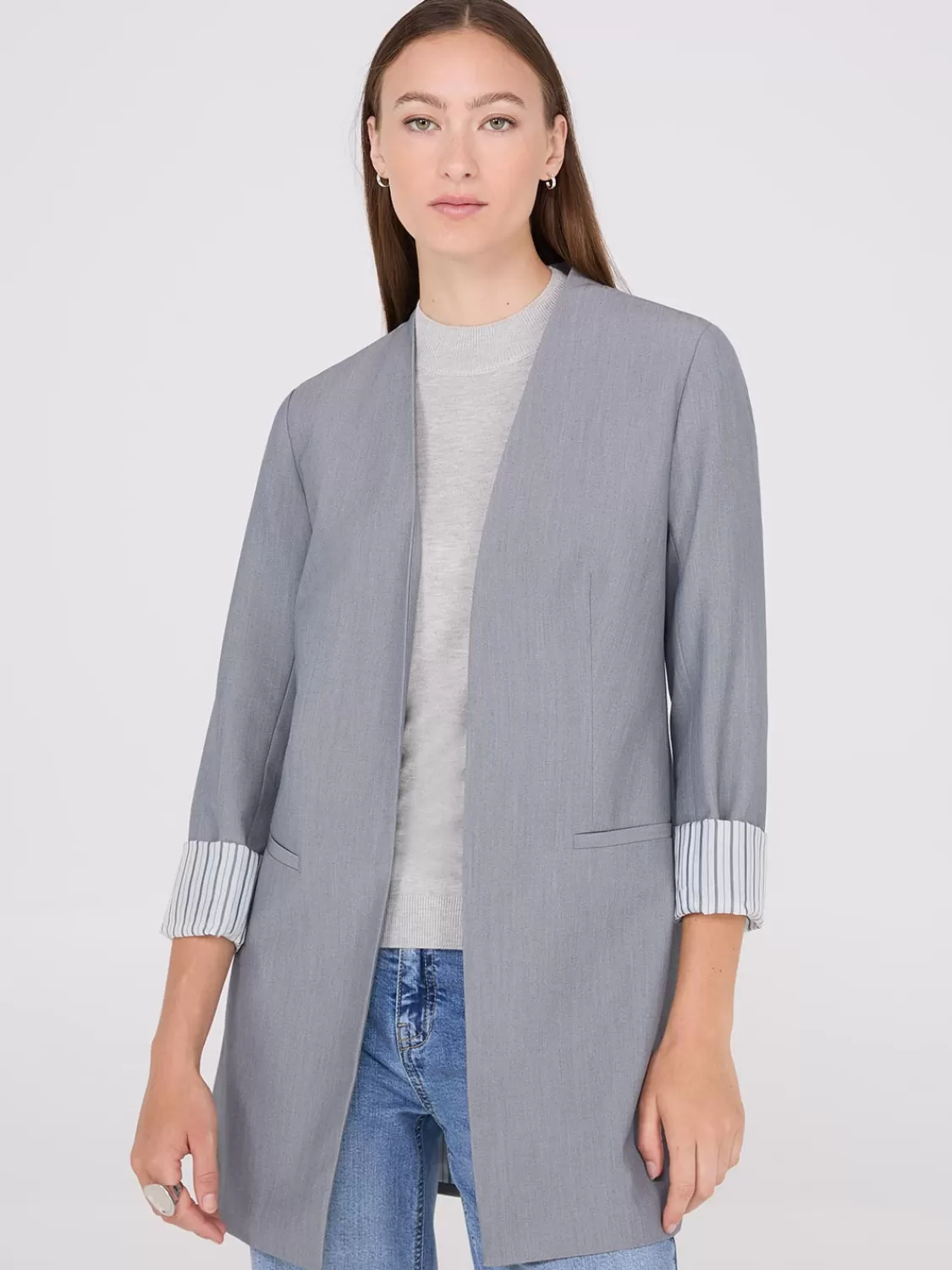 Suzy Shier Blazers & Vests*Collarless Open Blazer
