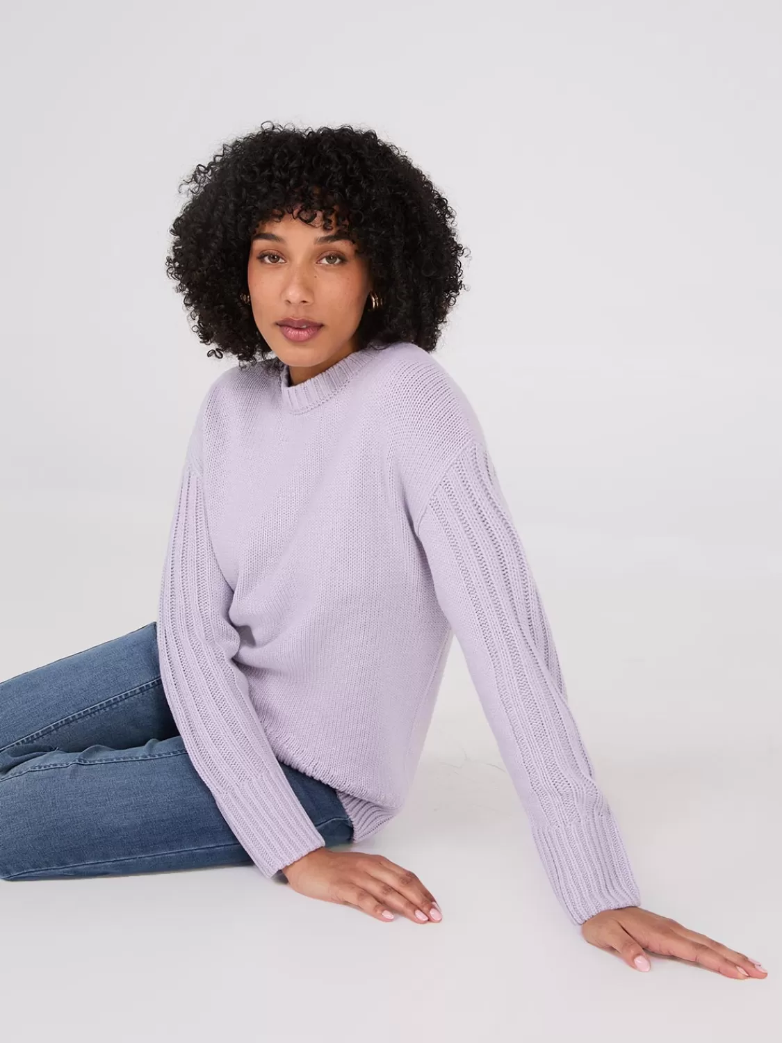 Suzy Shier Long Sleeve | Sweaters & Cardigans*Crew Neck High-Low Sweater