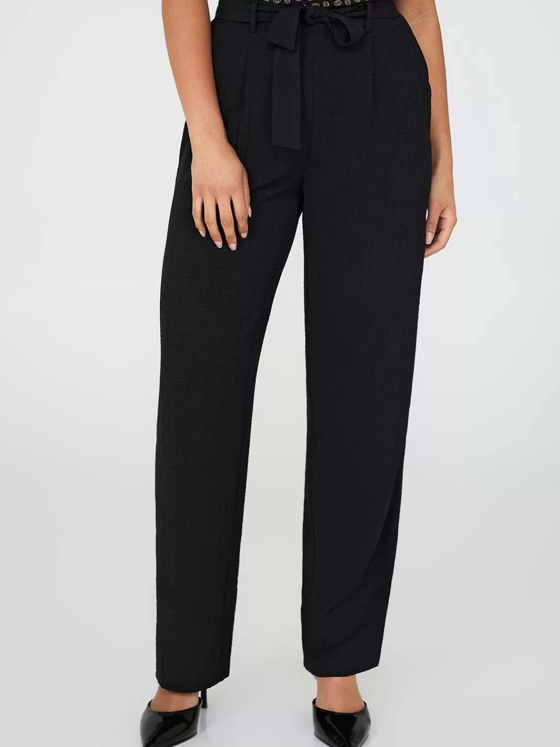 Suzy Shier Bottoms | Pants*Dobby Stripe Straight-Leg Pants