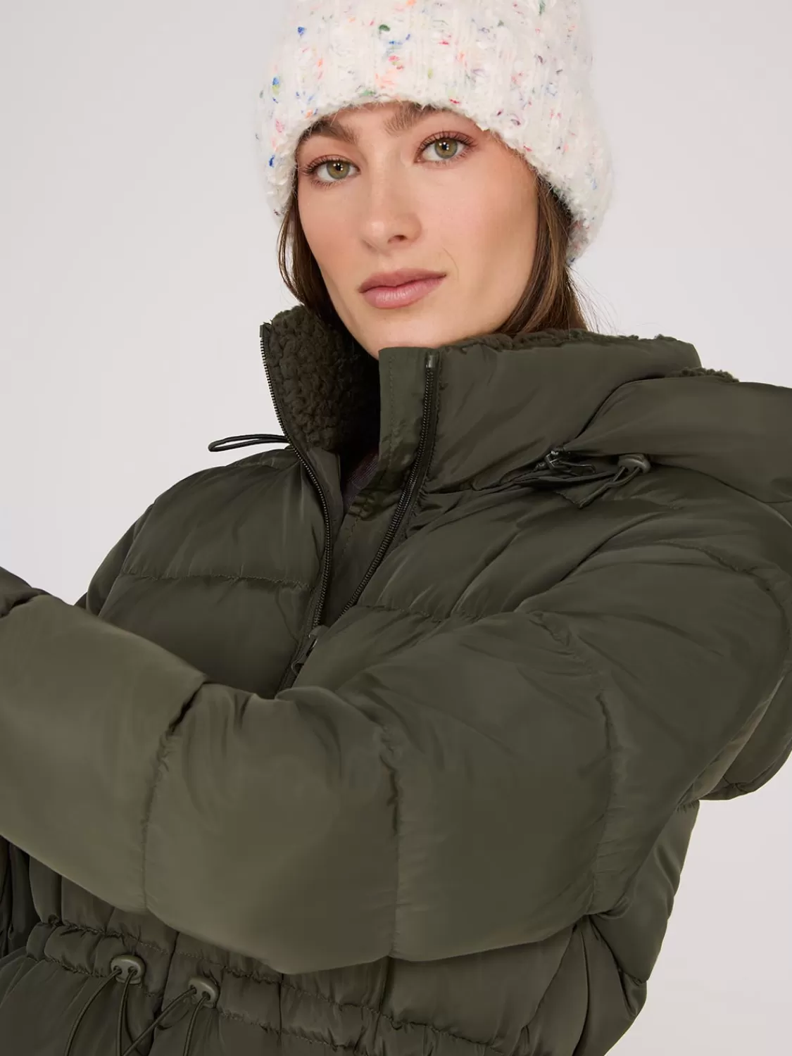 Suzy Shier Puffers & Jackets | Puffers & Jackets*Drawstring Waist Puffer Jacket