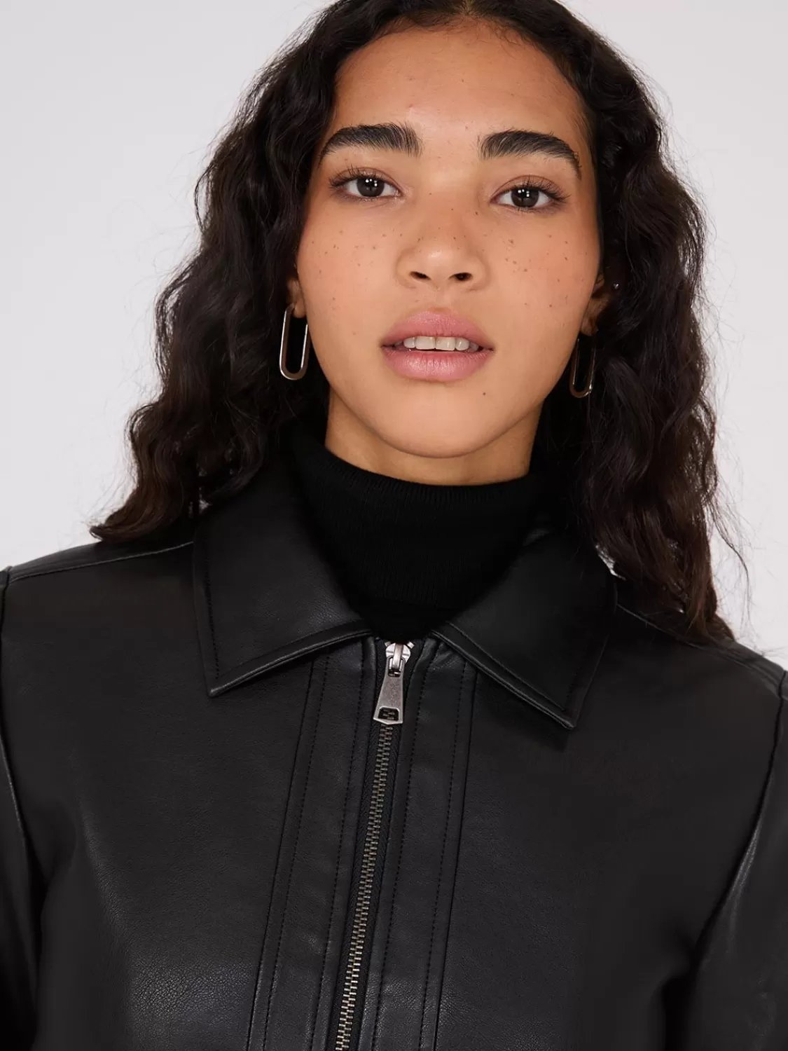 Suzy Shier Puffers & Jackets | Puffers & Jackets*Faux Leather Utility Jacket