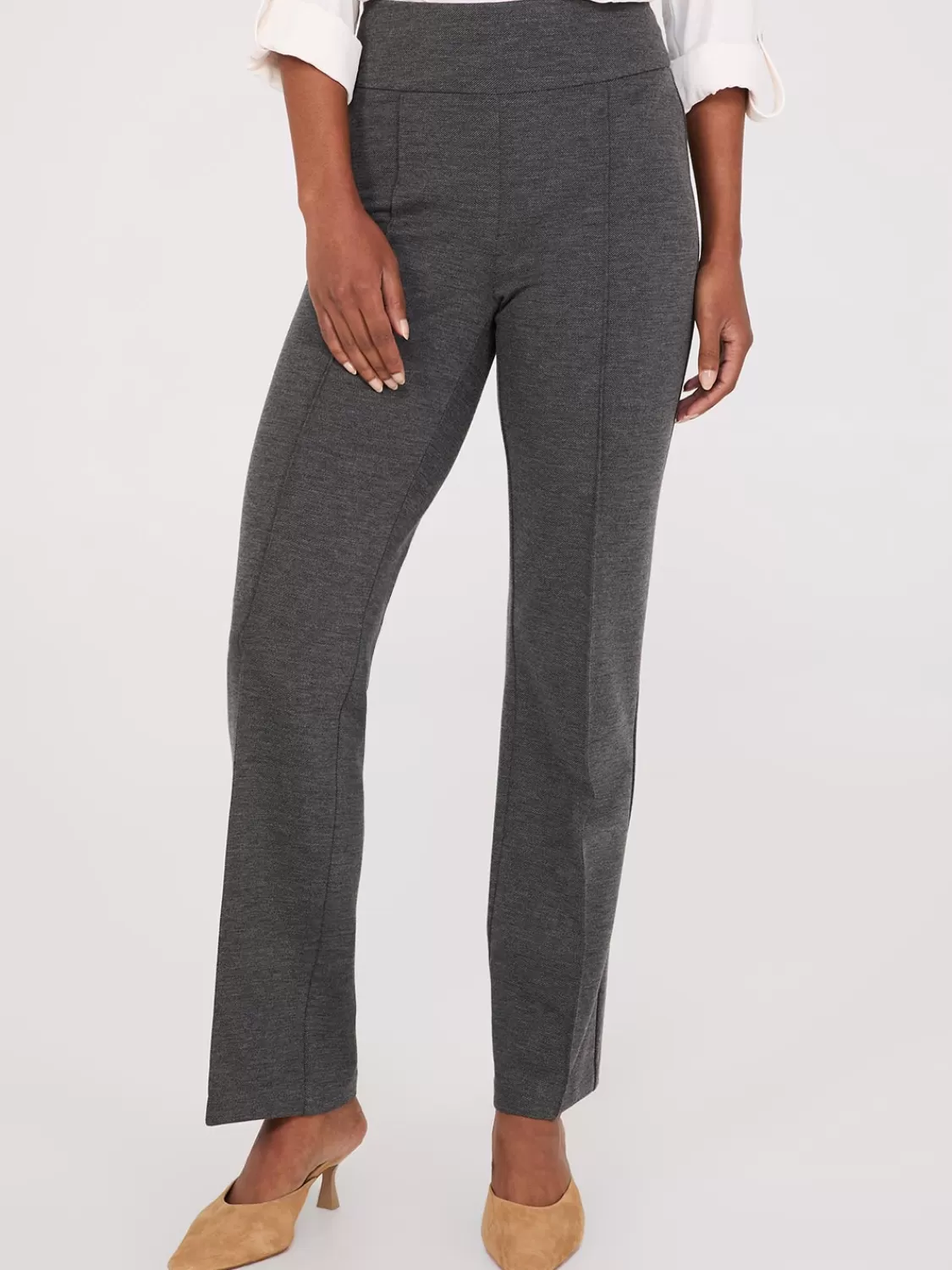 Suzy Shier Bottoms | Pants*Front Pintuck Straight Leg Twill Pants