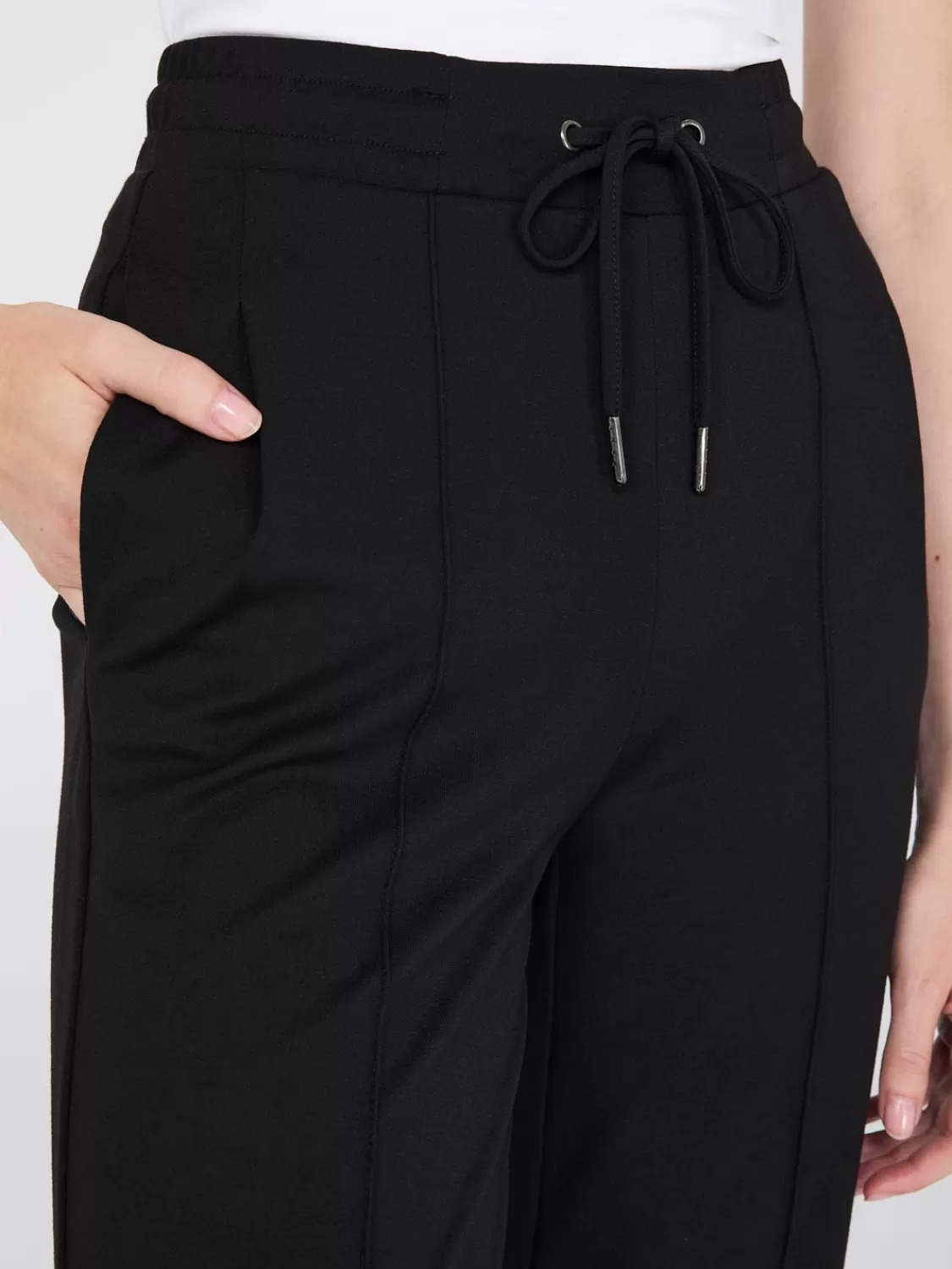 Suzy Shier Pants*Front Pintuck Wide-Leg Pants