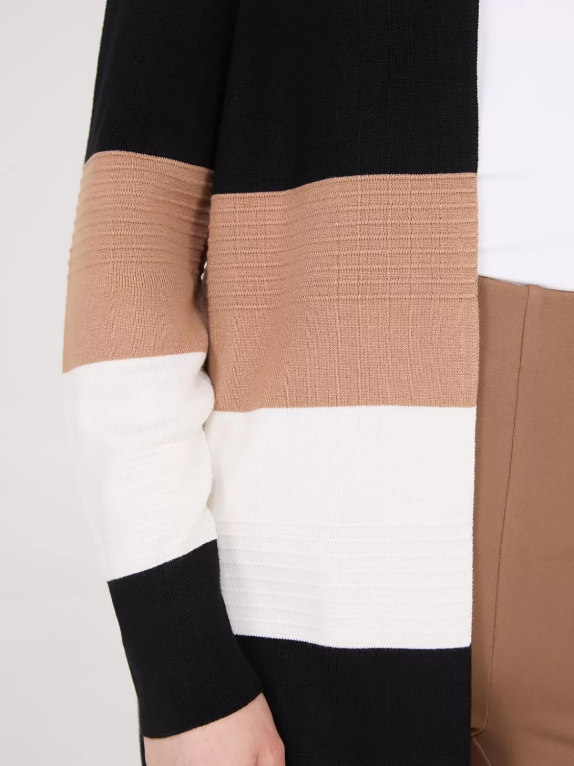 Suzy Shier Long Sleeve | Sweaters & Cardigans*Ribbed Colour Block Open Duster
