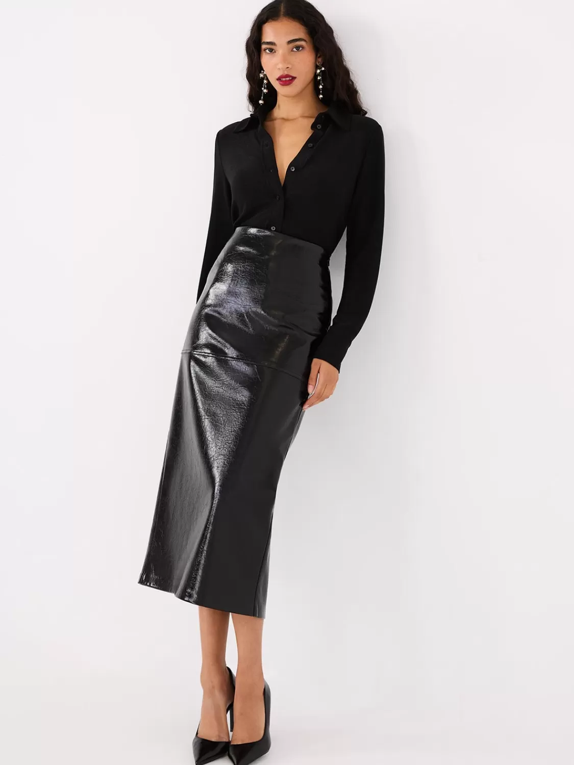 Suzy Shier Tops | Long Sleeve*Shimmer Button-Front Blouse