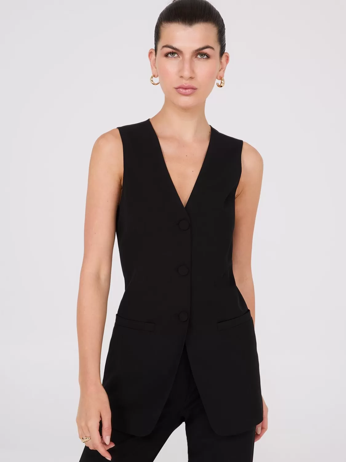 Suzy Shier Suiting | Blazers & Vests*Sleeveless 3-Button Blazer