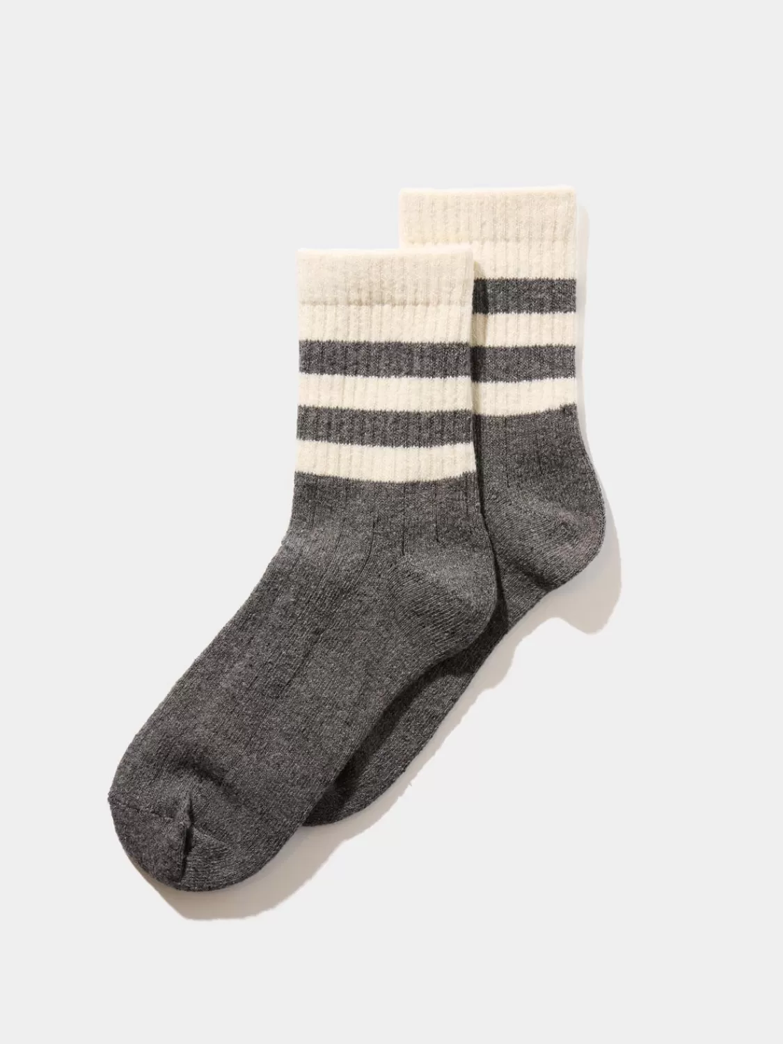 Suzy Shier Socks & Tights*Striped Cuff Quarter Socks